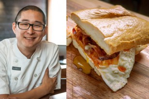Fried Egg Sandwich with Kimchi and Bacon