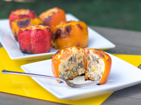 Grilled Stuffed Peppers with Eggs and Sausage