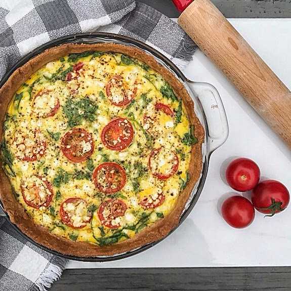 Tomato, Spinach & Feta Quiche