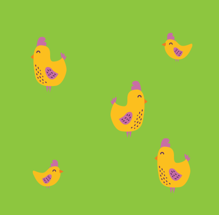 graphic of happy chickens in wide open field nellie's free range eggs 
