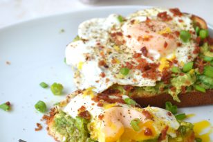 Bacon Dusted Egg Topped Avocado Toast