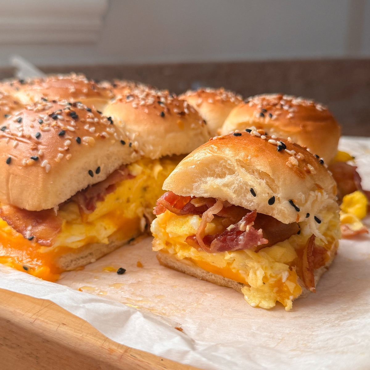 Bacon Egg and Cheese Sliders