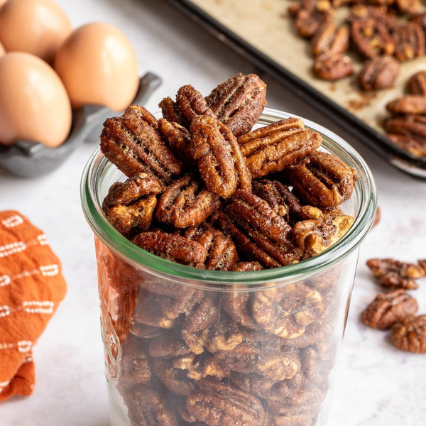 Maple Syrup Candied Pecans