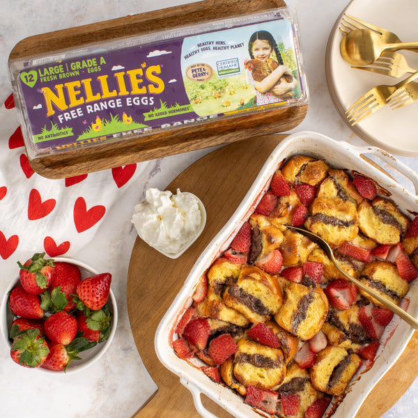 Chocolate Hazelnut Strawberry French Toast Bake