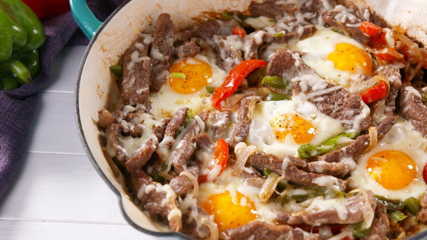 Cheesesteak Baked Eggs