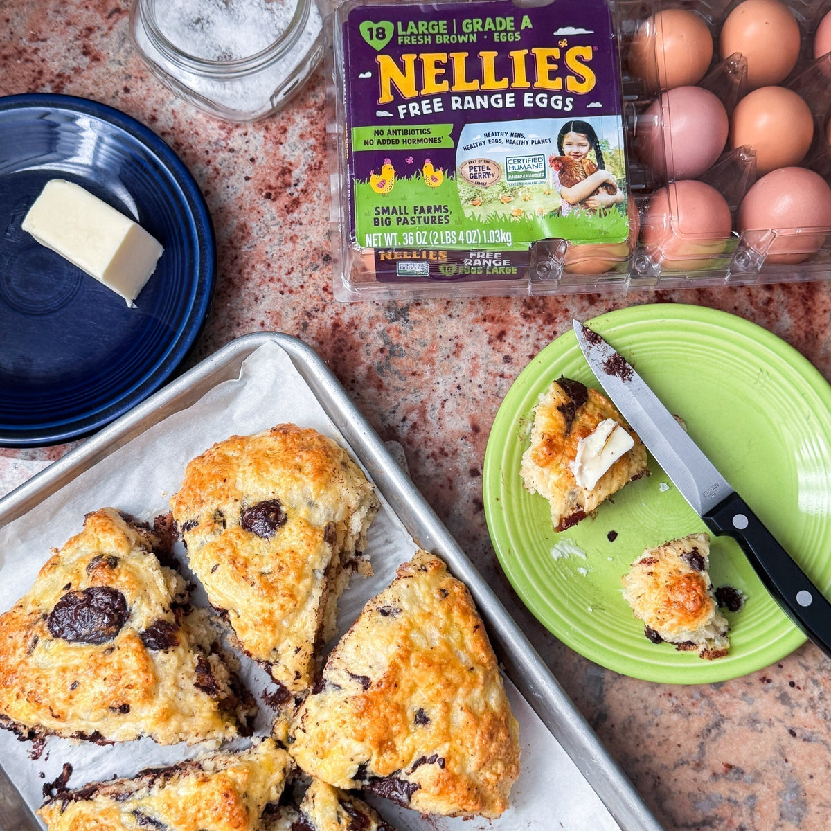Easy Sweet or Savory Cottage Cheese Scones with Nellie's Free Range eggs.
