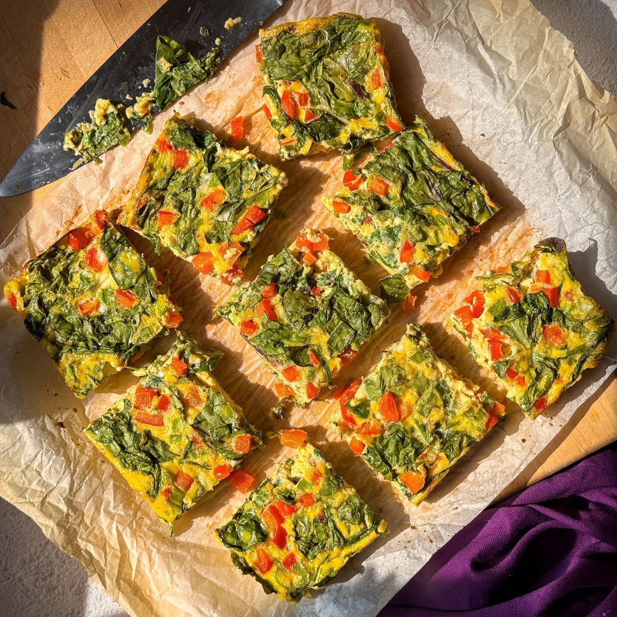 Easy Cottage Cheese Veggie Frittata with Nellie's Free Range Eggs.