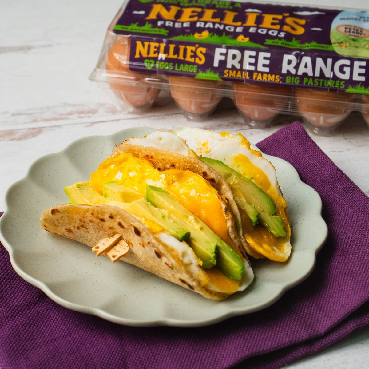 Easy Egg & Tortilla Wrap with Nellie's Free Range eggs.