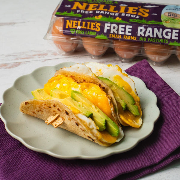 Easy Egg & Tortilla Wrap with Nellie's Free Range eggs.
