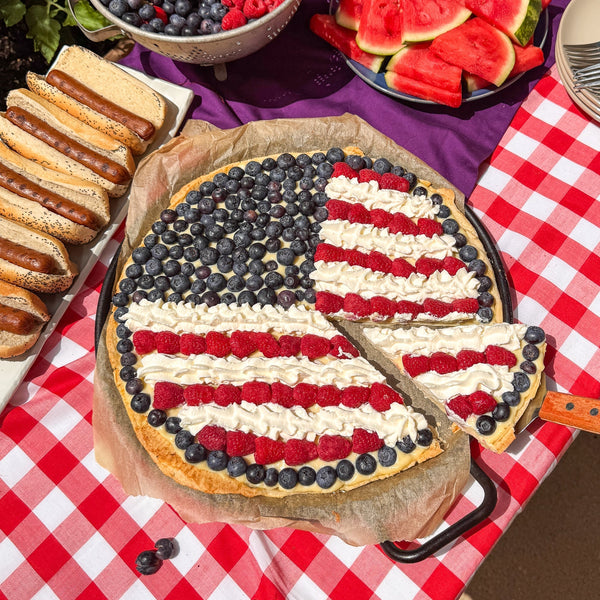 American Flag Fruit Pizza with Nellie's Free Range Eggs