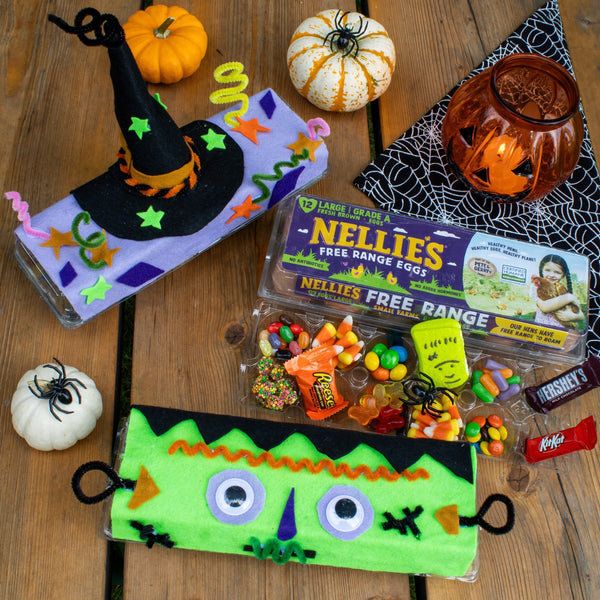 DIY Egg Carton Halloween Candy Dishes