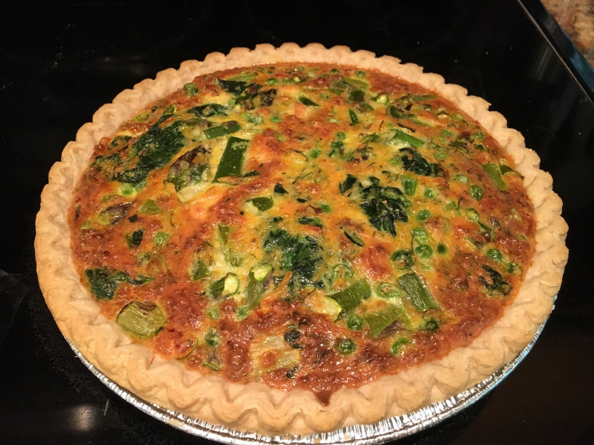 Asparagus, Spinach and Pea Quiche