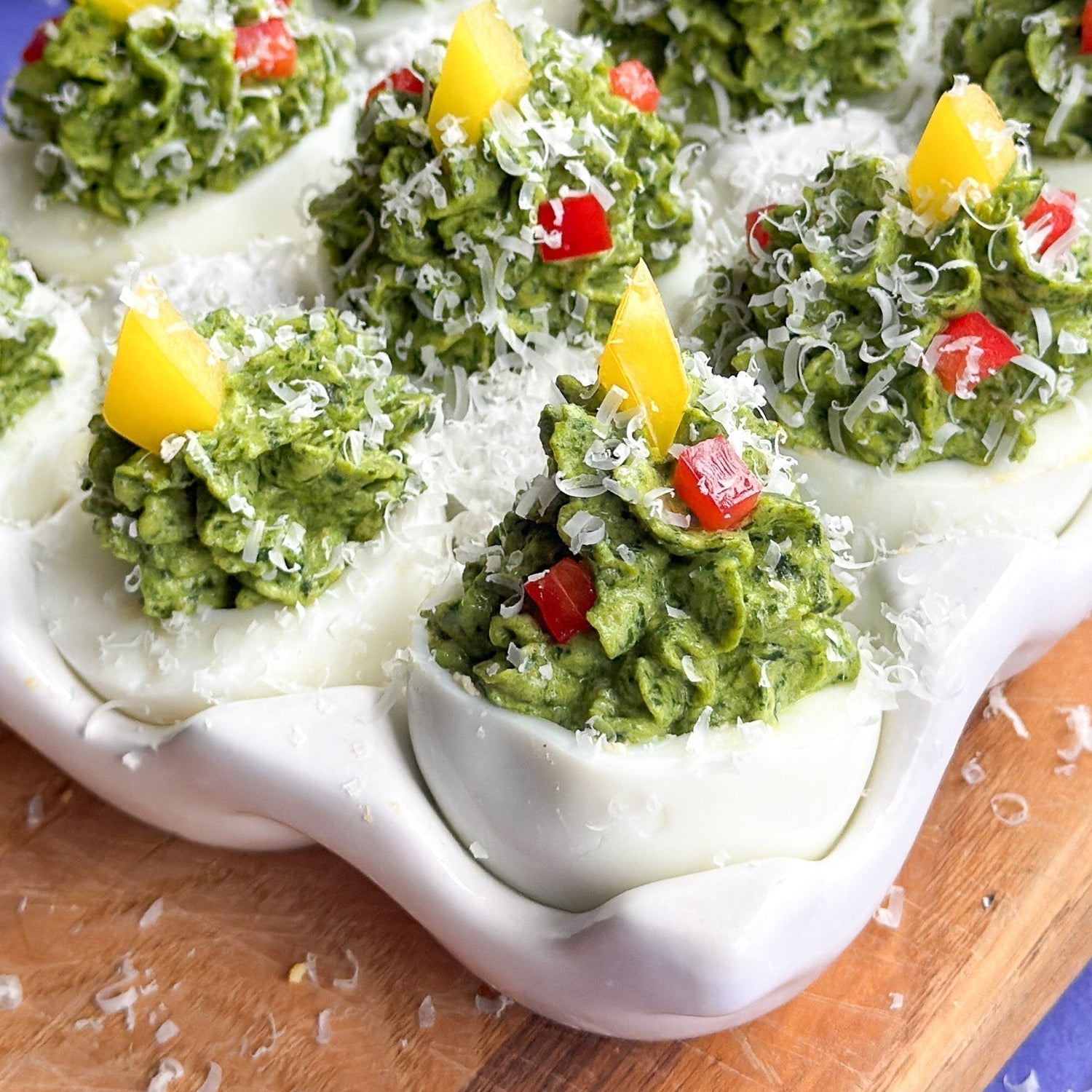 Christmas Tree Deviled Eggs