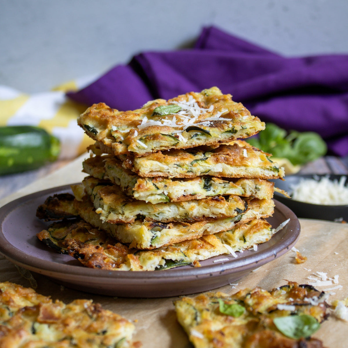 Crispy Zucchini Scarpaccia (Italian Zucchini Tart) made with Nellie's Free Range eggs.