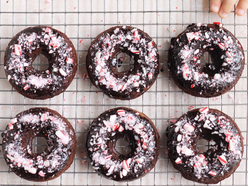 Baked Mint Chocolate Donuts