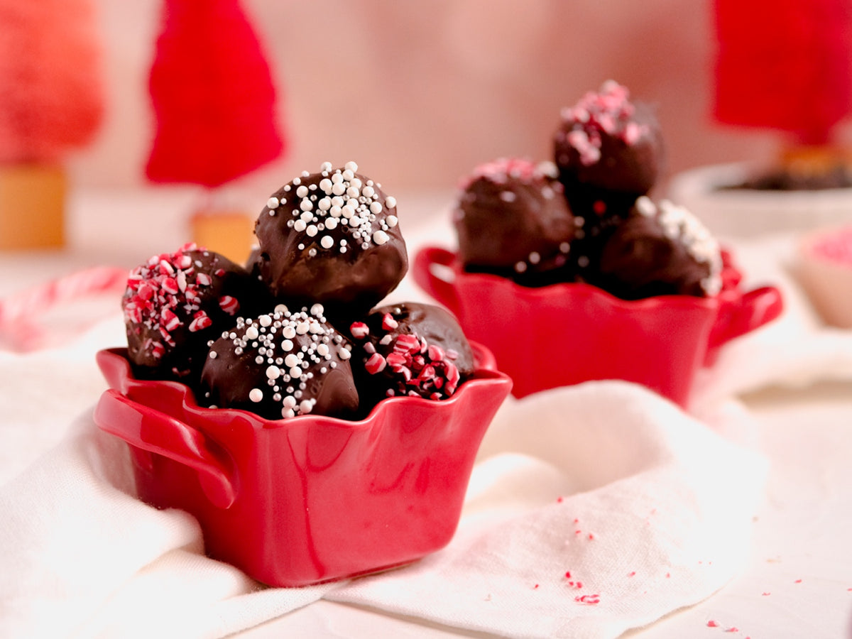 Candy Cane Brownie Truffles