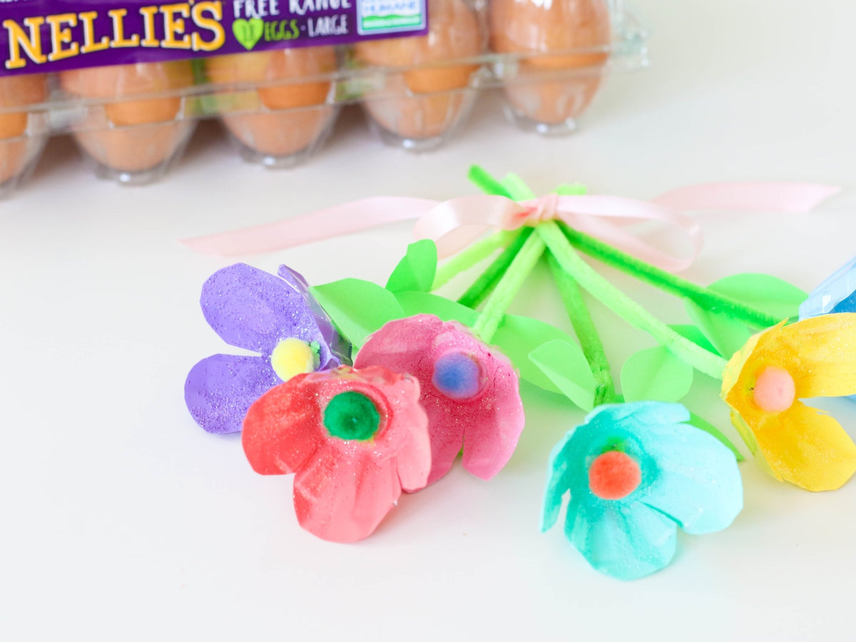 diy egg carton flower bouquet