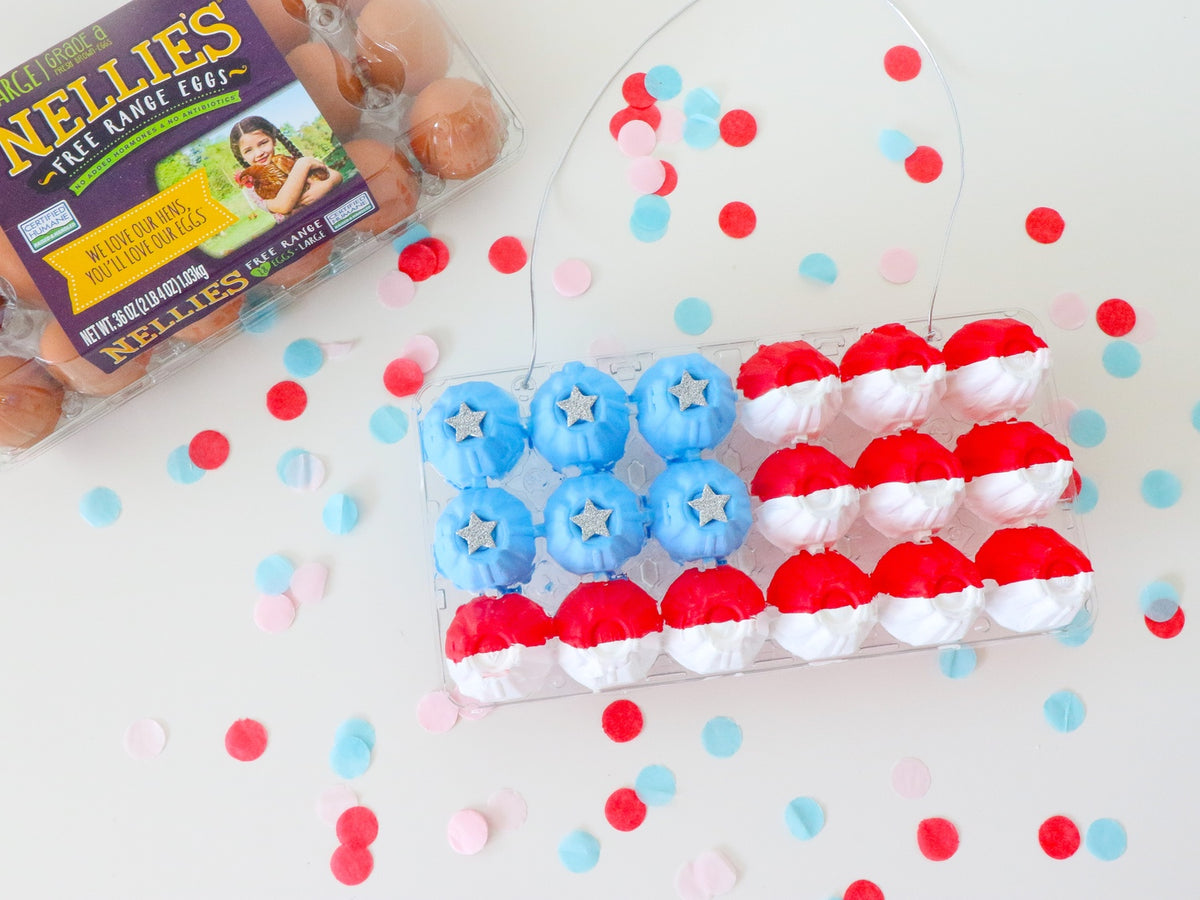 diy egg carton american flag