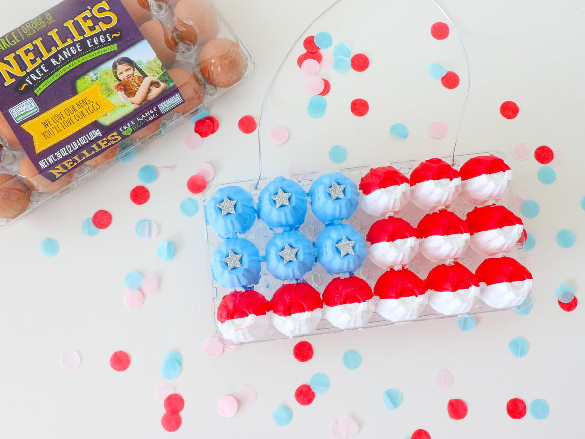 diy egg carton american flag