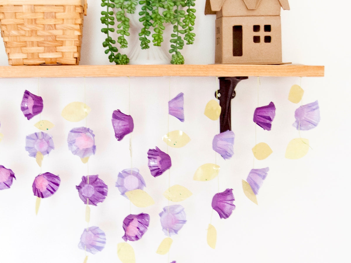 upcycled egg carton floral garland