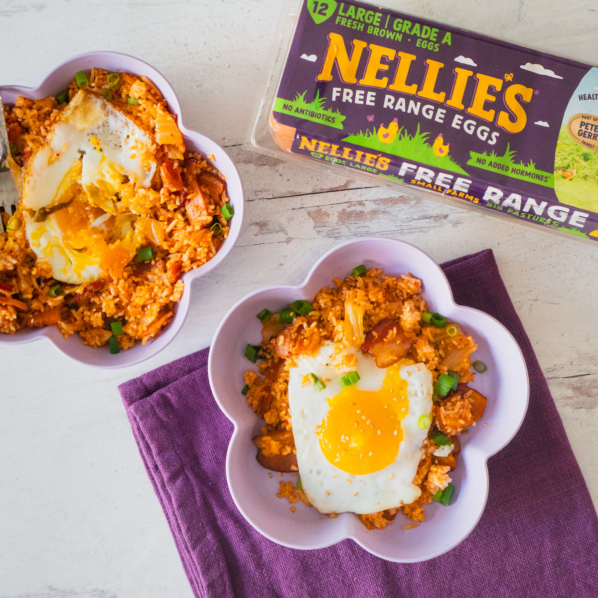 Kimchi Fried Rice with Egg - Nellie's Free Range