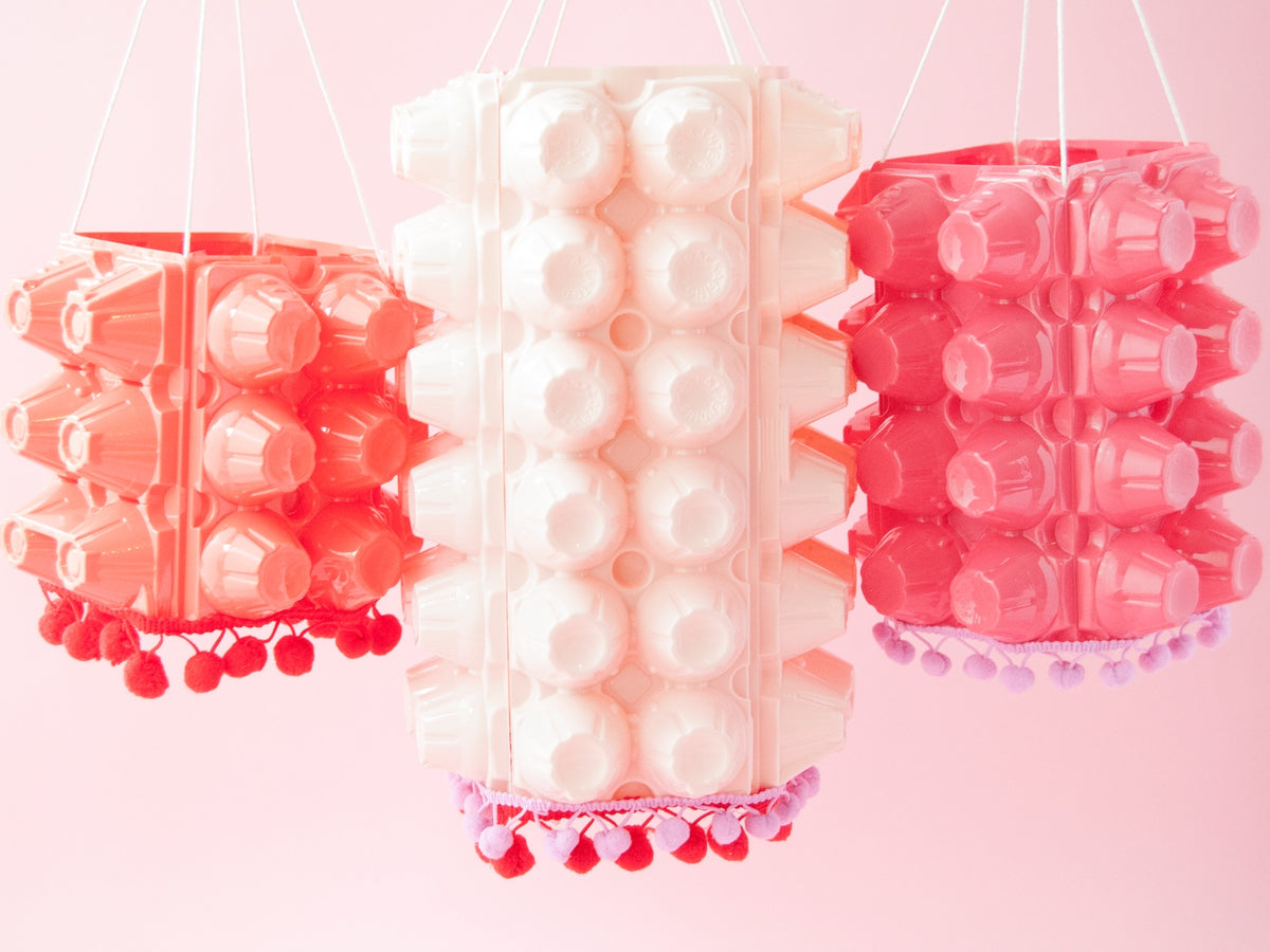 upcycled egg carton lanterns