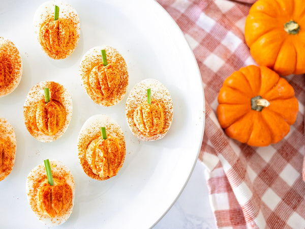 Roasted Red Pepper Deviled Eggs