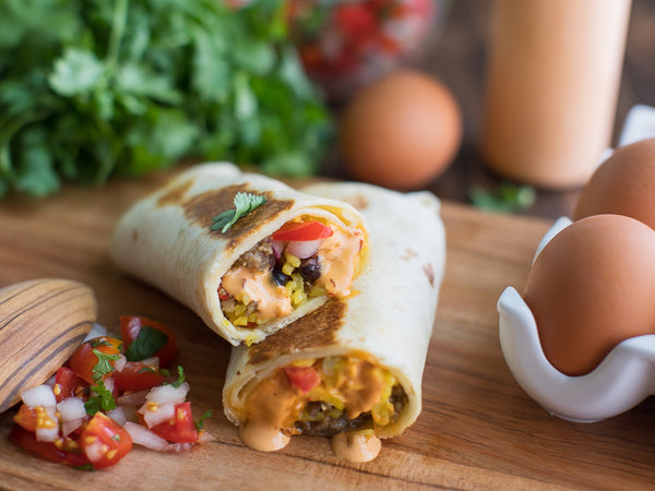 Southwest Sausage Breakfast Burritos