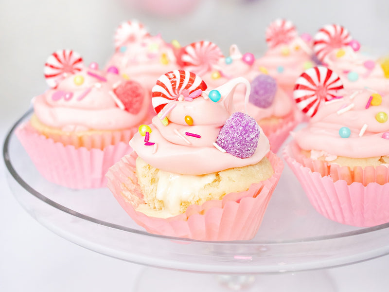Sugar Plum Fairy Cupcakes with White Chocolate Truffle Filling