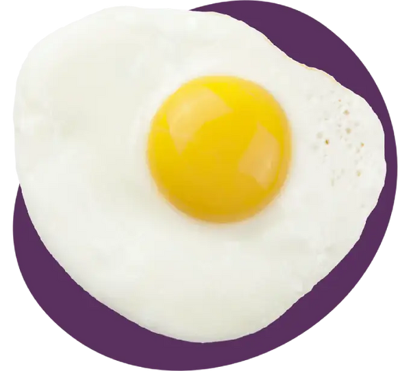 A fried egg with bright yellow yolks